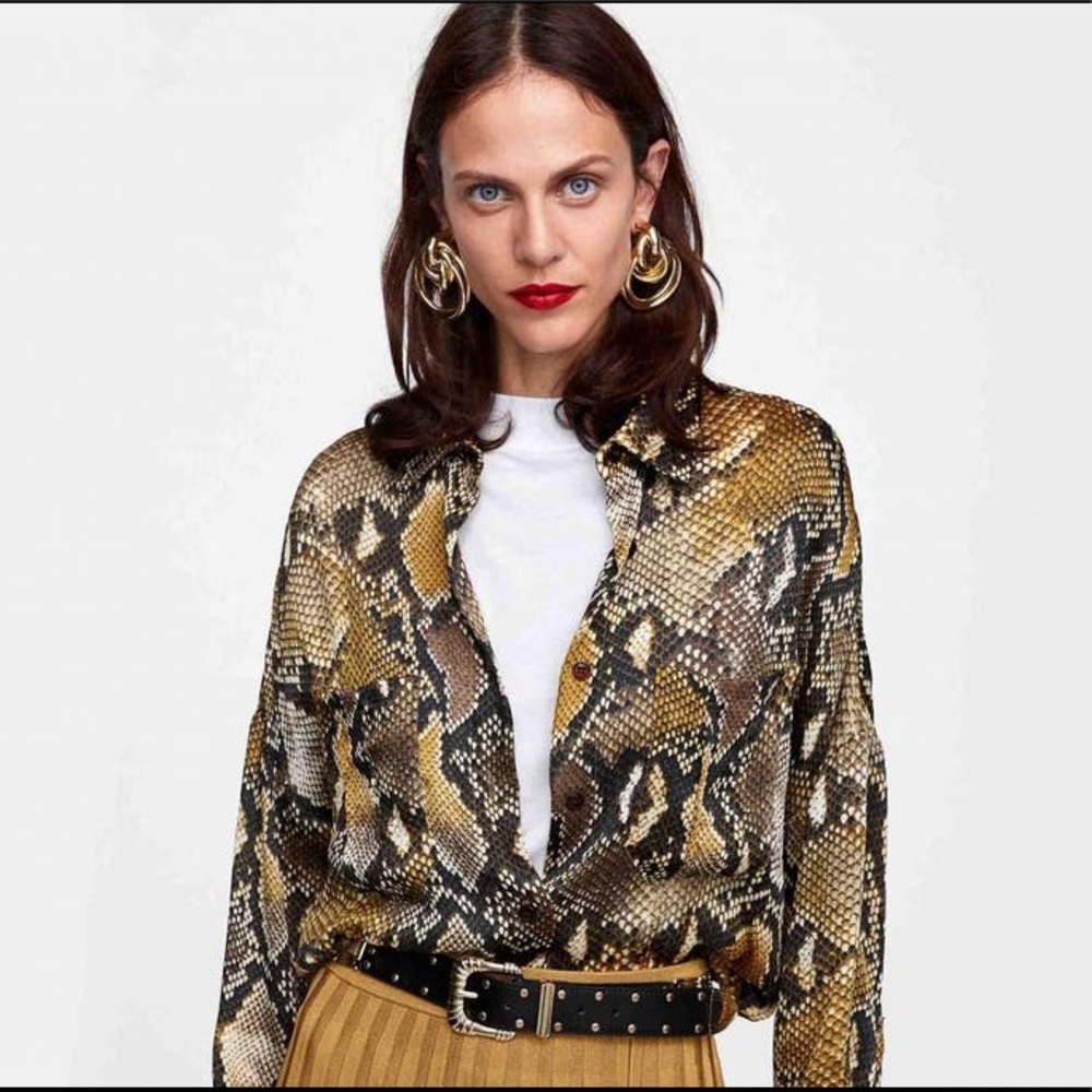 Zara snake print shirt